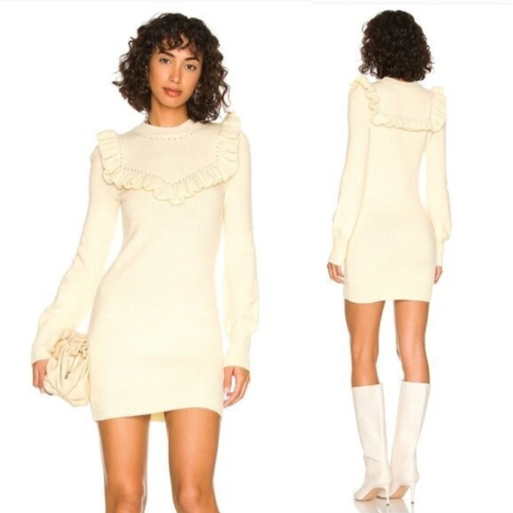 ❤️ NWOT! TULAROSA × REVOLVE DAMIANA KNIT MINI SWEATER DRESS, MEDIUM - Picture 2 of 13